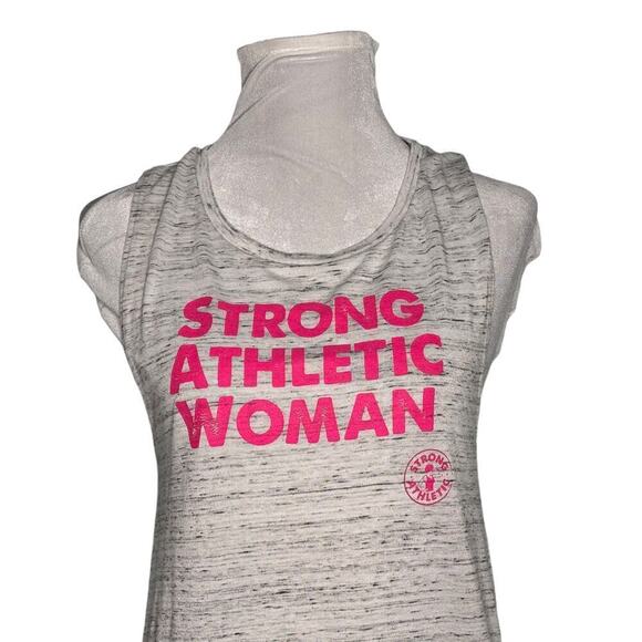 Bella Canvas Strong Athletic Woman Tank Heather Gray Pink Size Medium - Picture 2 of 8